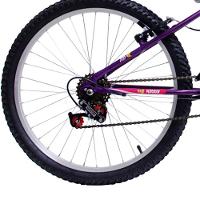 Bicicleta Aro 24 Feminina 18 Marchas Kitty Com Cesta Saidx Violeta