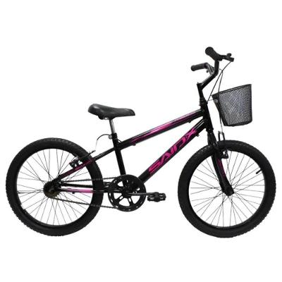 Bicicleta Aro 20 Bike Infantil Saidx Premium Feminina E Masculina Preto Rosa