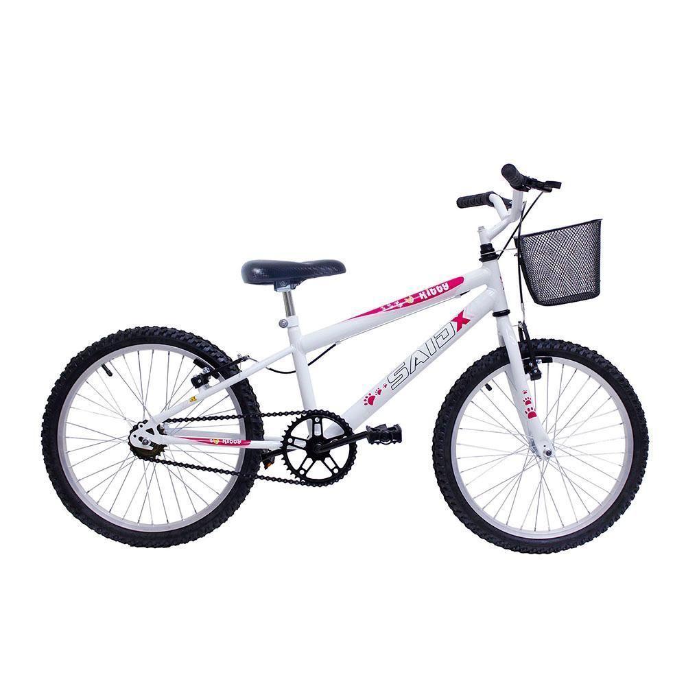 Bicicleta Aro 20 Bike Infantil Meninas Feminina Com Cesta Saidx Branca - 1