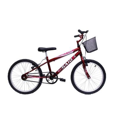 Bicicleta Aro 20 Bike Infantil Meninas Feminina Com Cesta Saidx Vermelho