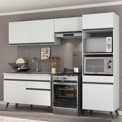 Cozinha Compacta Mp3693 7 Portas 1 Gaveta MDP 252 cm Branco com Nicho para Forno
