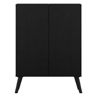 Aparador Cantinho Do Café Pés Retrô E 2 Portas Multimóveis Preto - 3