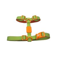 Peitoral H Ajustável Para Cães à Prova D'água Acqua Wave Verde Com Detalhes Laranja - 3