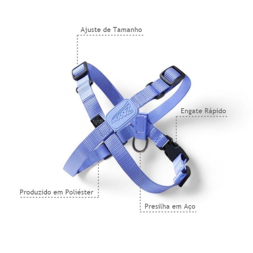 Peitoral Ajustável Em X Violeta Com Guia Para Cães - Tamanho Médio - 5