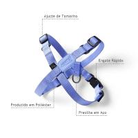 Peitoral Ajustável Em X Violeta Com Guia Para Cães - Tamanho Médio - 5