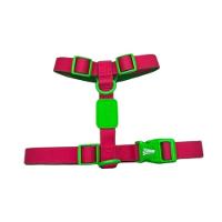 Peitoral Ajustável Acqua Wave Rosa Com Borracha Verde Para Aventura Pet - 5