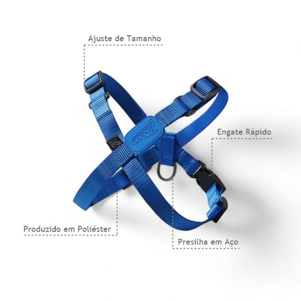 Peitoral Ajustável E Guia Para Cães - Azul Marinho - Grande - Conforto E Segurança - 5