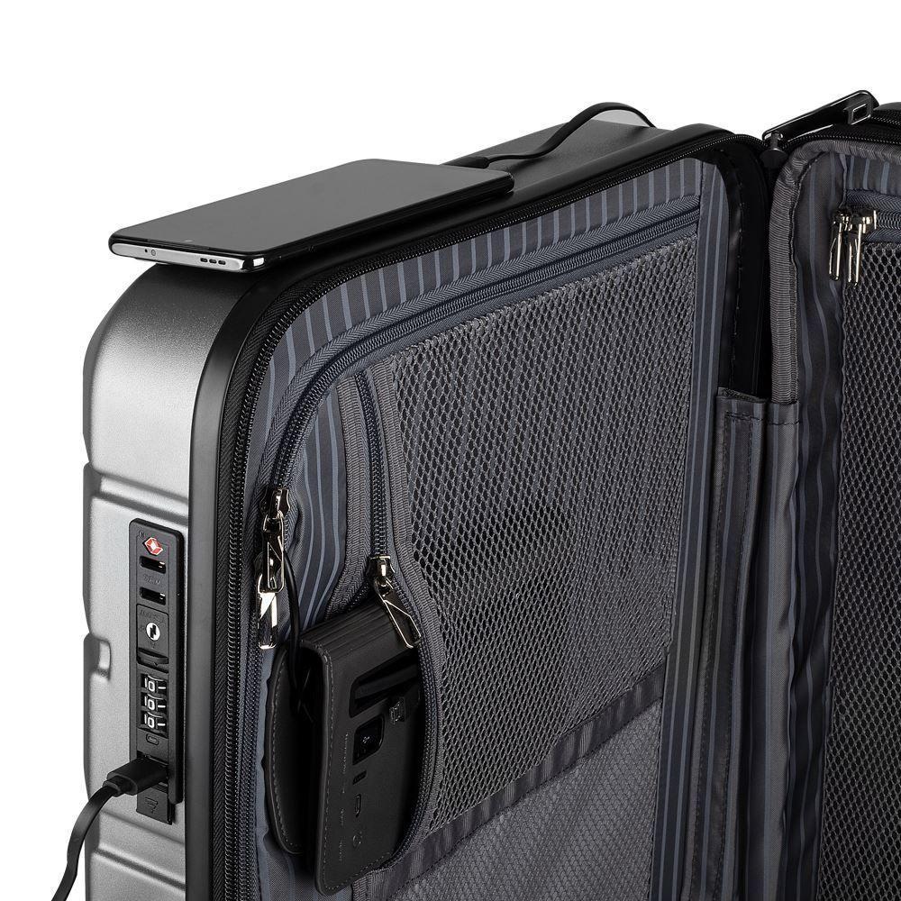 Mala De Viagem 40l Com Usb E Rodas 360° - Cinza - Praticidade E Conforto - 5
