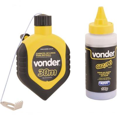 Linha Com Giz Para Drywall 30m Azul - Vonder