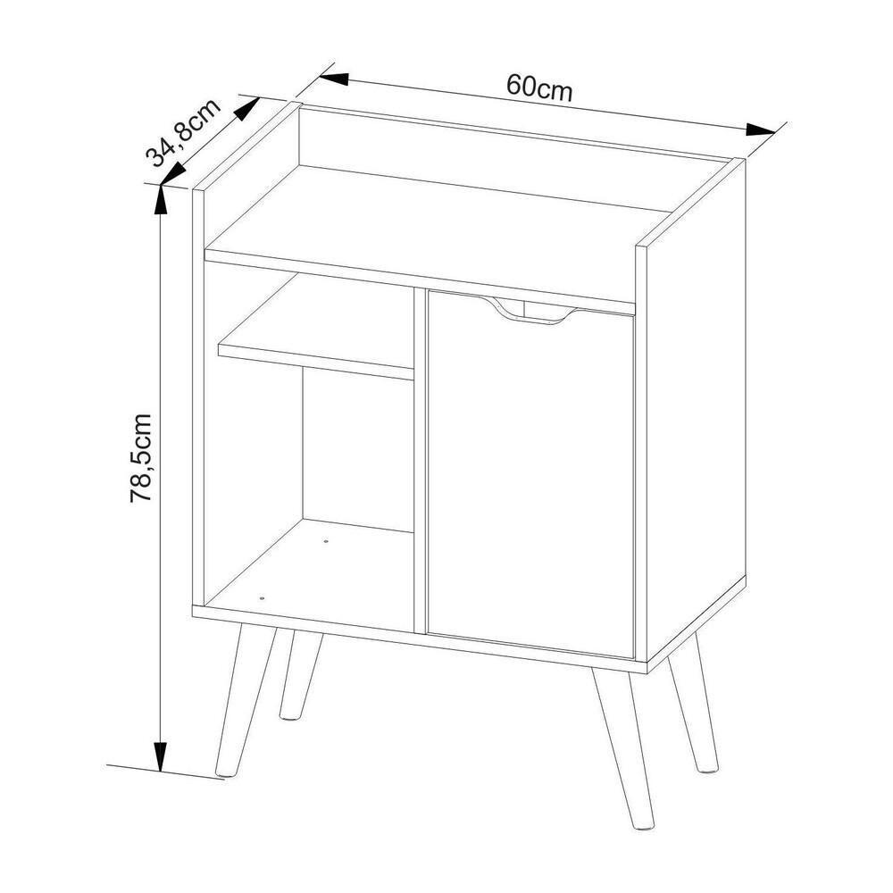 Aparador Retrô 60cm Com 1 Porta Multimóveis Cr50063 Amêndoa Amêndoa - 2
