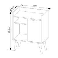 Aparador Retrô 60cm Com 1 Porta Multimóveis Cr50063 Amêndoa Amêndoa - 2