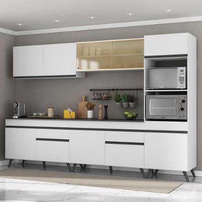 Cozinha Completa Mp3689 10 Portas 2 Gavetas MDP 302 cm Branco com Nicho para Forno