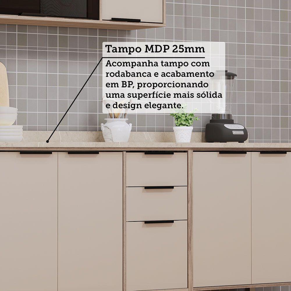 Cozinha Modulada Compacta 5 Peças Com Tampo Aspen Luciane Mó Vanilla/beige - 5