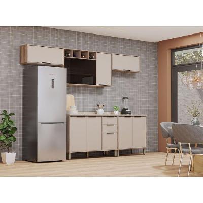 Cozinha Modulada Compacta 5 Peças Com Tampo Aspen Luciane Mó Vanilla/beige