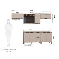 Cozinha Modulada Compacta 5 Peças Com Tampo Aspen Luciane Mó Vanilla/beige - 2
