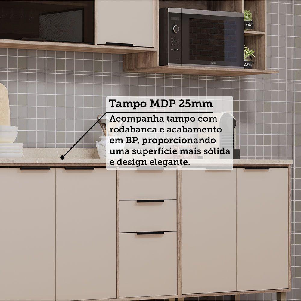 Cozinha Modulada Compacta 5 Peças Com Tampo Aspen Luciane Mó Vanilla/beige - 5