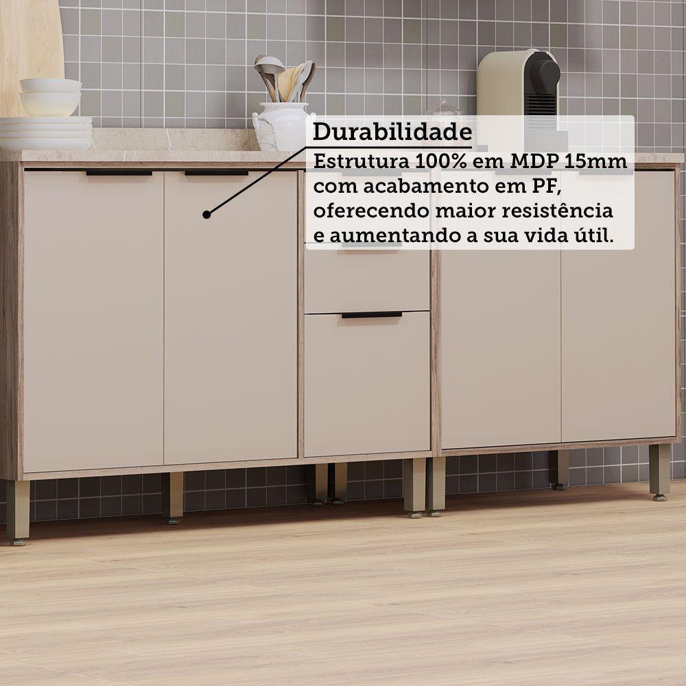 Cozinha Modulada Compacta 5 Peças Com Tampo Aspen Luciane Mó Vanilla/beige - 9