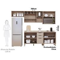 Cozinha Modulada Compacta 5 Peças Com Tampo Aspen Luciane Mó Vanilla/beige - 3