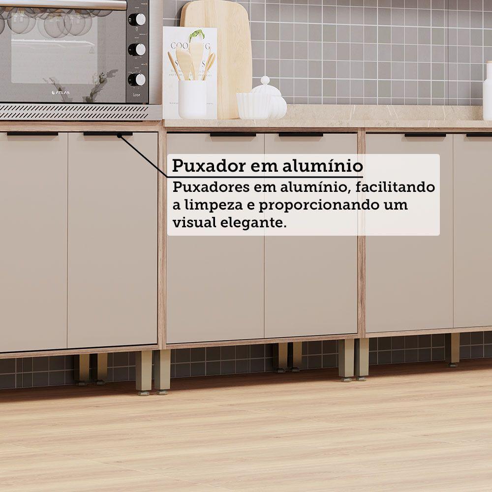 Cozinha Modulada Compacta 5 Peças Com Espaço Para Forno E Mi Vanilla/beige - 5