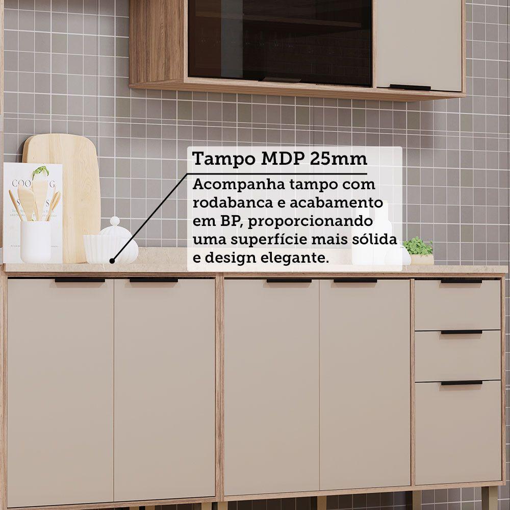 Cozinha Modulada Compacta 5 Peças Com Espaço Para Forno E Mi Vanilla/beige - 6