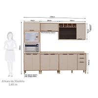 Cozinha Modulada Compacta 5 Peças Com Espaço Para Forno E Mi Vanilla/beige - 2