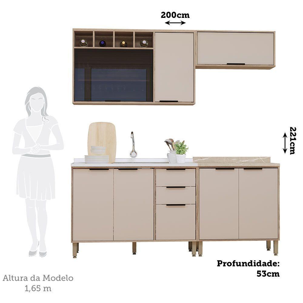 Cozinha Modulada Compacta 4 Peças Sem Tampo Aspen Luciane Mó Vanilla/beige - 2