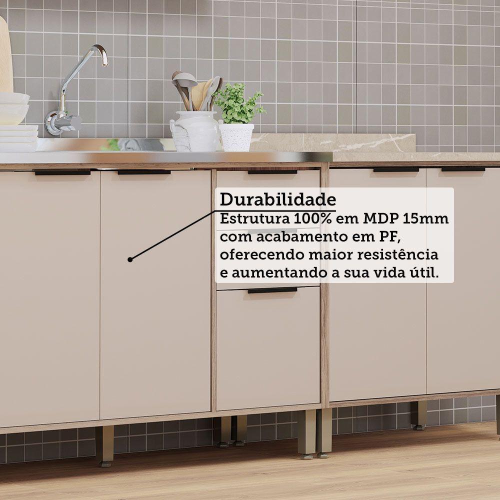 Cozinha Modulada Compacta 4 Peças Sem Tampo Aspen Luciane Mó Vanilla/beige - 3