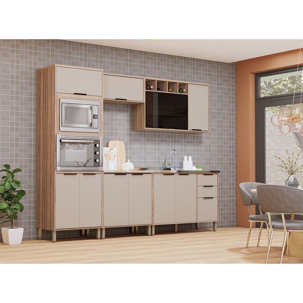 Cozinha Modulada Compacta 5 Peças Com Espaço Para Forno E Mi Vanilla/beige - 1