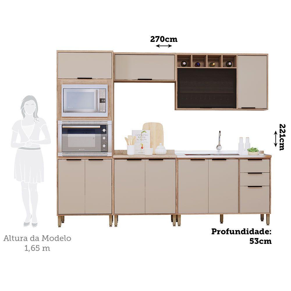 Cozinha Modulada Compacta 5 Peças Com Espaço Para Forno E Mi Vanilla/beige - 2