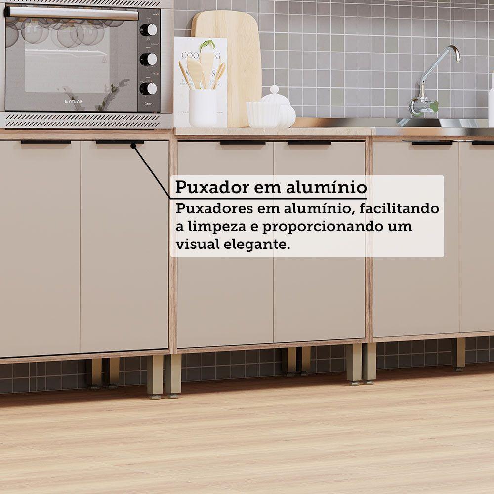 Cozinha Modulada Compacta 5 Peças Com Espaço Para Forno E Mi Vanilla/beige - 5