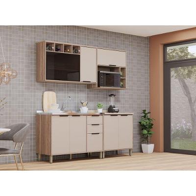 Cozinha Modulada Compacta 4 Peças Sem Tampo Aspen Luciane Mó Vanilla/beige