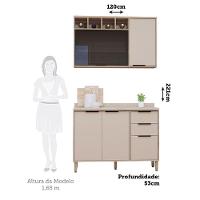 Cozinha Modulada Compacta 2 Peças Com Tampo Aspen Luciane Mó Vanilla/beige - 2