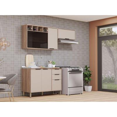 Cozinha Modulada Compacta 3 Peças Sem Tampo Aspen Luciane Mó Vanilla/beige