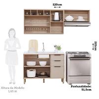 Cozinha Modulada Compacta 3 Peças Sem Tampo Aspen Luciane Mó Vanilla/beige - 2