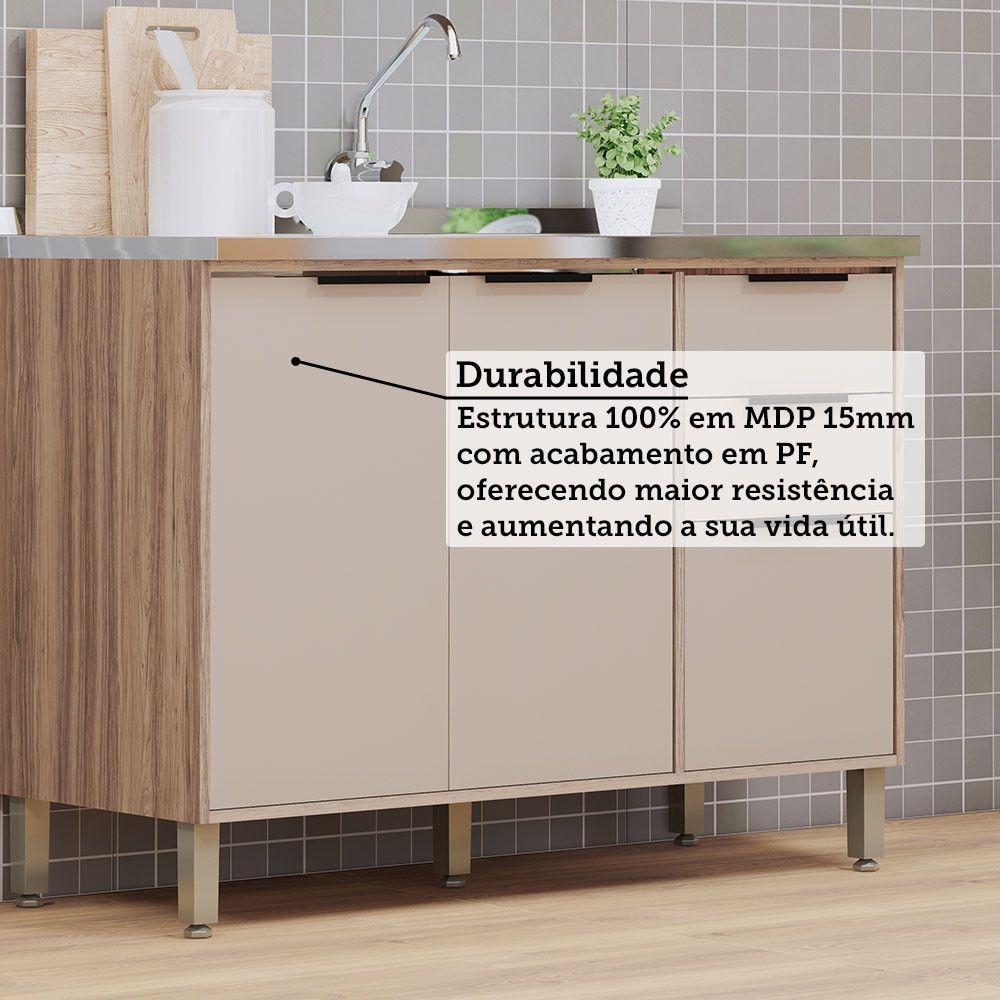 Cozinha Modulada Compacta 2 Peças Sem Tampo Aspen Luciane Mó Vanilla/beige - 3