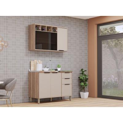 Cozinha Modulada Compacta 2 Peças Sem Tampo Aspen Luciane Mó Vanilla/beige
