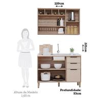 Cozinha Modulada Compacta 2 Peças Sem Tampo Aspen Luciane Mó Vanilla/beige - 2