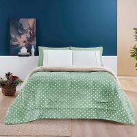 Coberdrom Cobertor Celine Casal King 01 Peça Tecido Sherpa Manta Flannel Quente - Verde Salvia - 100% Poliéster - 2