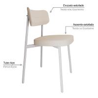 Cadeira Alloa Fixa Com 4 Pés 50 X 44,7 X 83,8 Cm Com 1 Un. Corriente Palha - 3