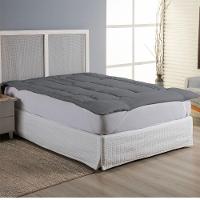 Protetor Colchão Pillow Top Casal King Micropercal 400 Fios 100% Poliéster Extra Macio - Cinza - 1