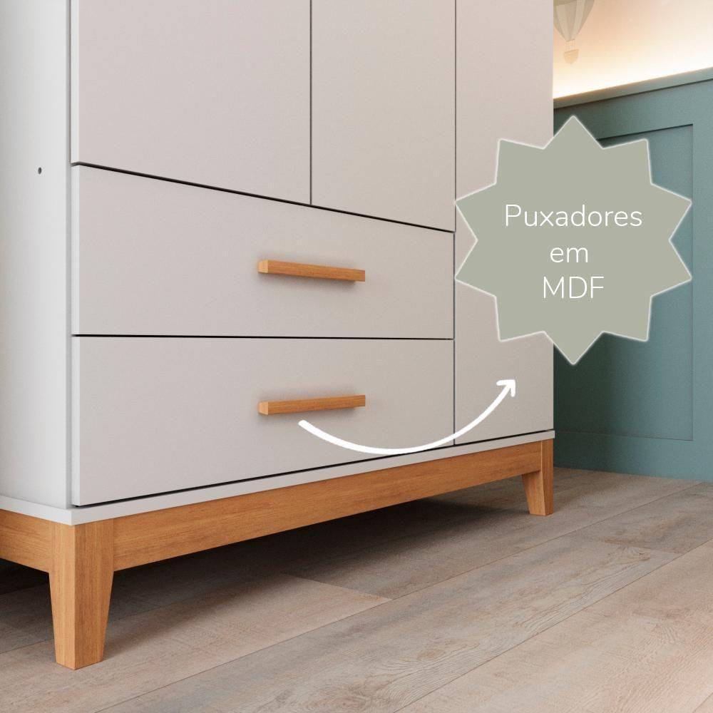 Guarda Roupa Infantil Helen 3 Portas Branco Carolina Baby - 7