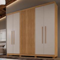 Guarda-roupa 6 Portas Millano Cinamomo Off White Ripado - 4