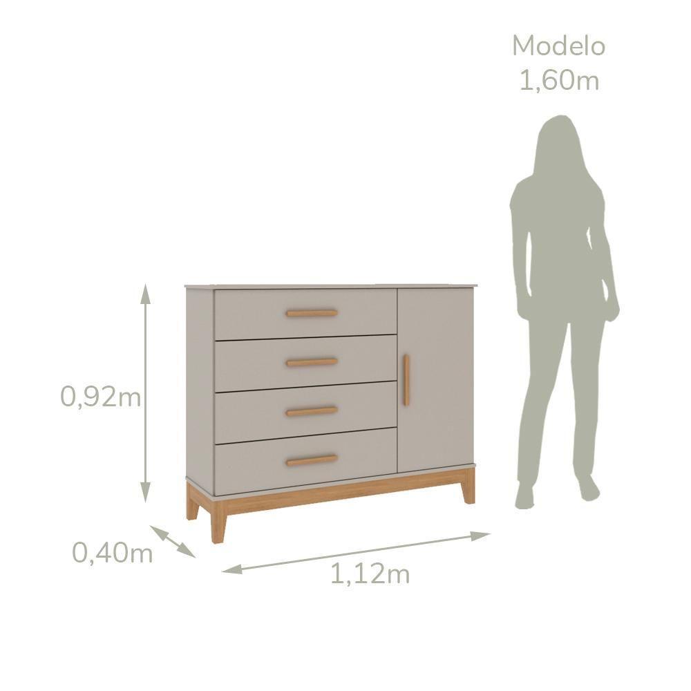 Cômoda Infantil Com Porta Helen Off White Com Cinamomo Carolina Baby - 9