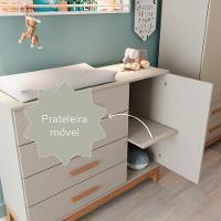 Cômoda Infantil Com Porta Helen Off White Com Cinamomo Carolina Baby - 6