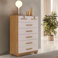 Cômoda Com Chave 7 Gavetas New Barcelona Cinamomo Off White - 2