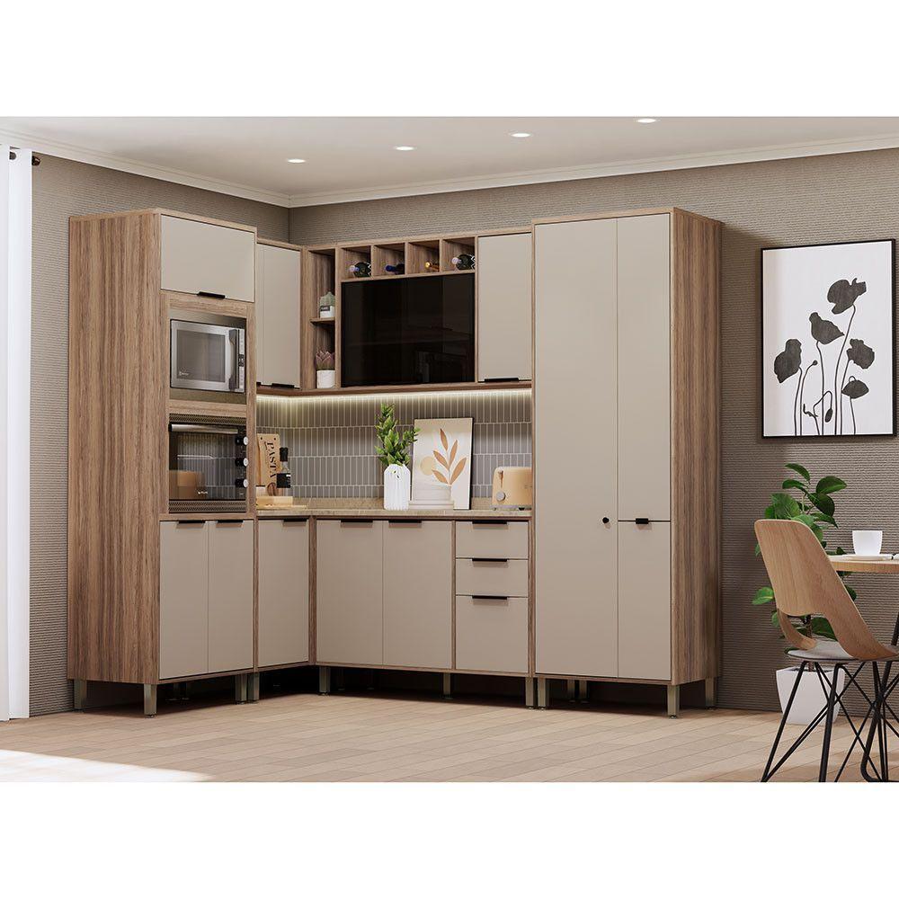 Cozinha Modulada Completa 6 Peças Com Espaço Para Forno E Mi Vanilla/beige - 1