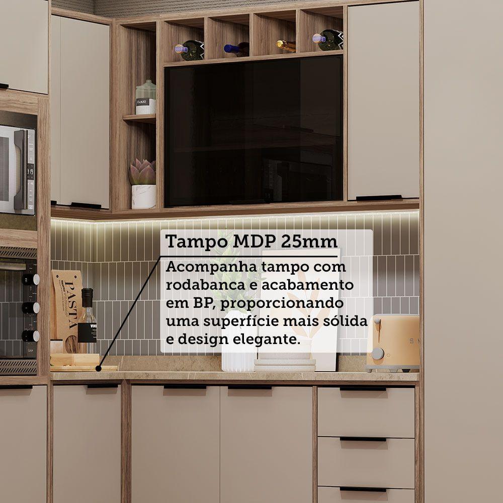 Cozinha Modulada Completa 6 Peças Com Espaço Para Forno E Mi Vanilla/beige - 5