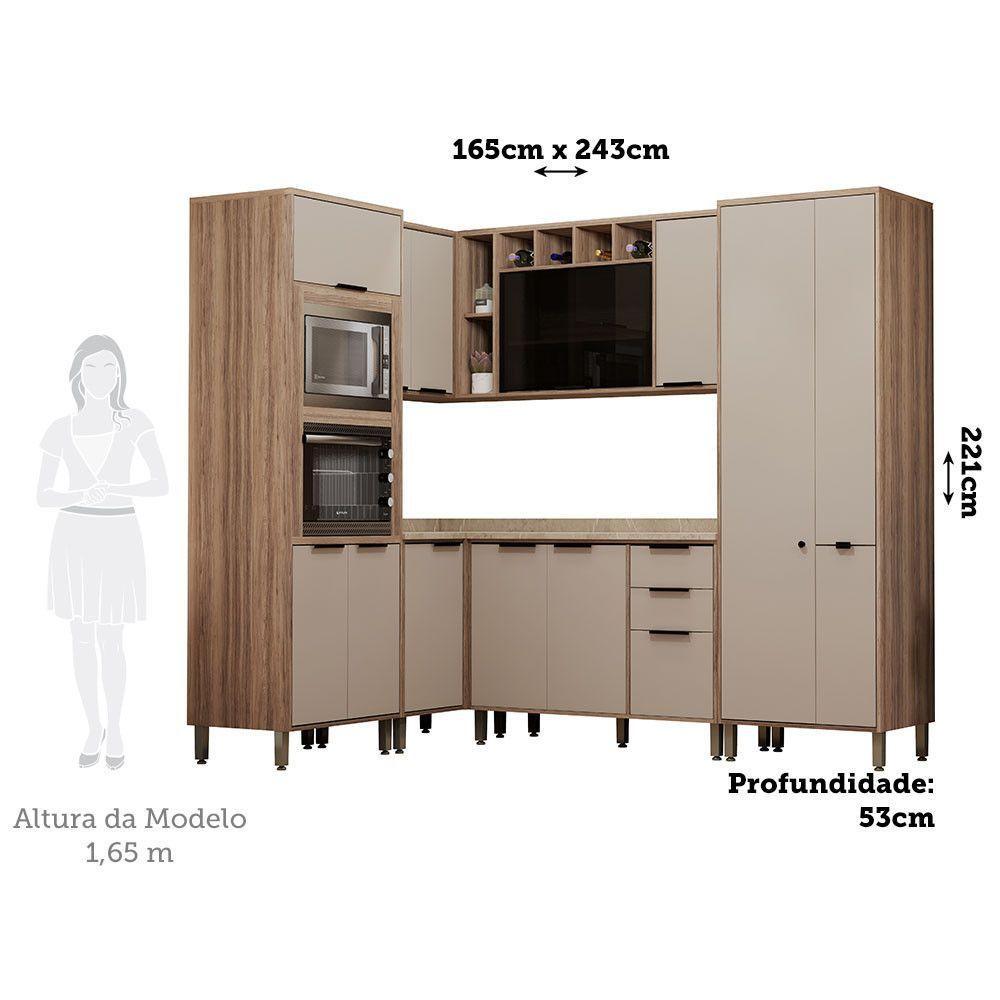 Cozinha Modulada Completa 6 Peças Com Espaço Para Forno E Mi Vanilla/beige - 9