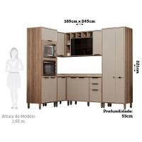 Cozinha Modulada Completa 6 Peças Com Espaço Para Forno E Mi Vanilla/beige - 9