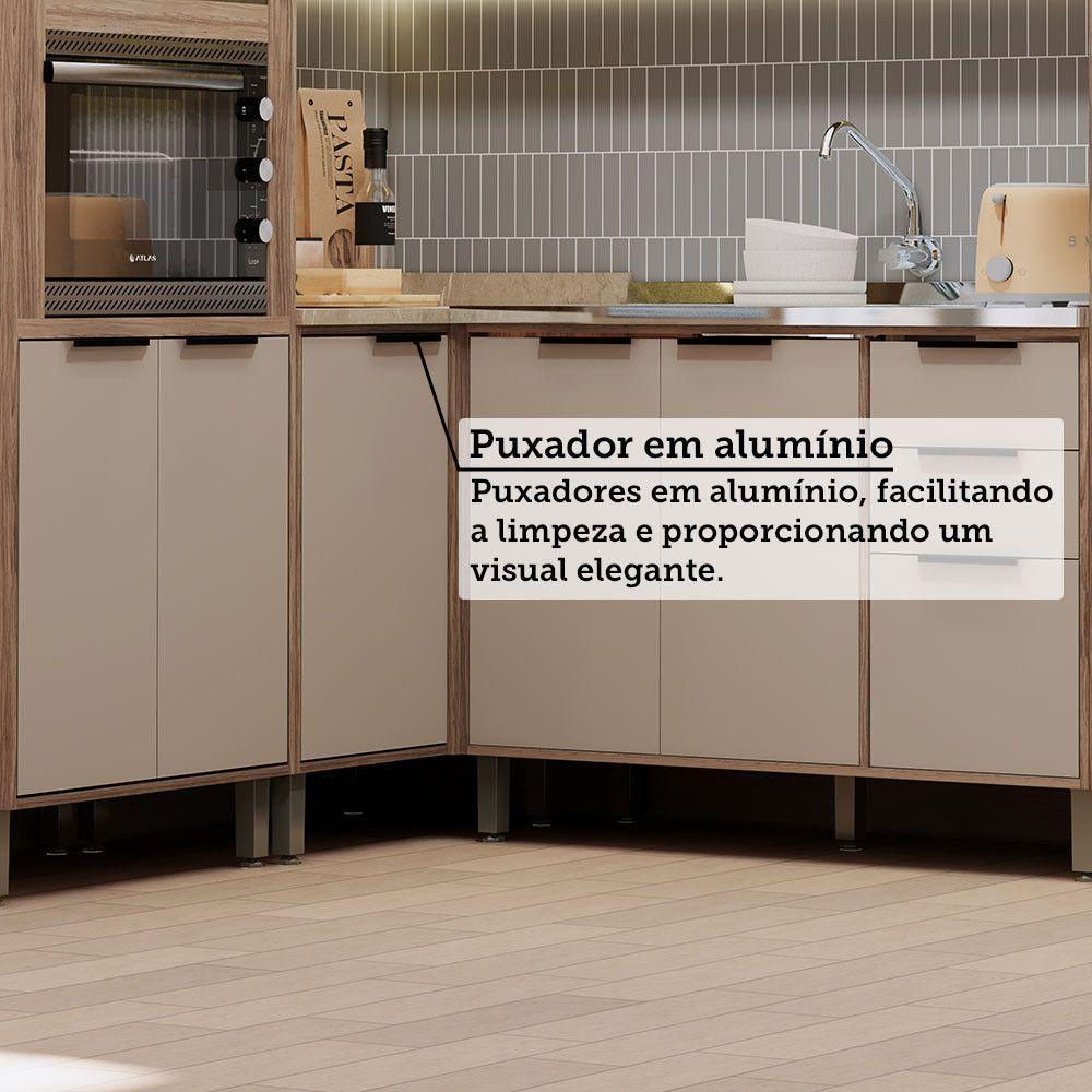Cozinha Modulada Completa 6 Peças Com Espaço Para Forno E Mi Vanilla/beige - 5